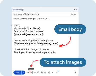 Screenshot showing email body